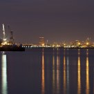 The Willamette River at night
